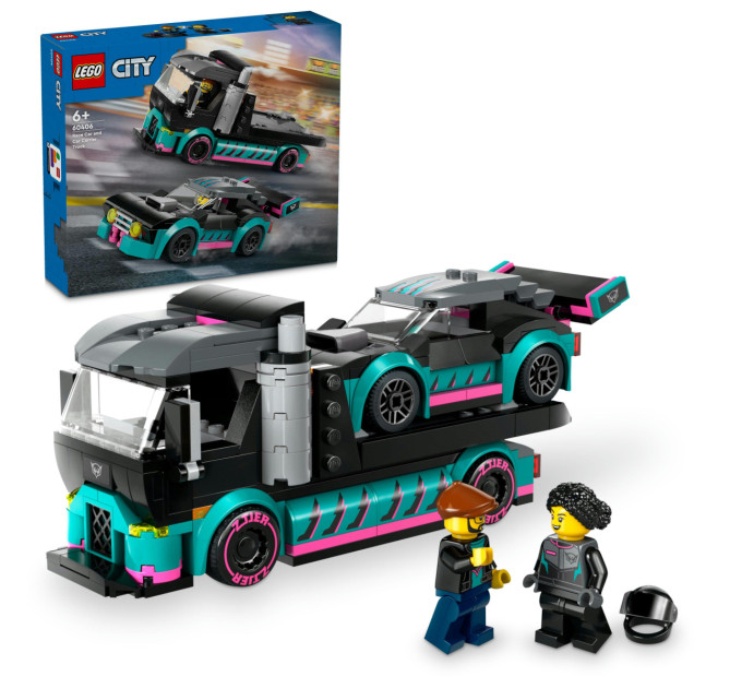 LEGO Конструктор LEGO City Автомобіль для перегонів й автовоз 328 деталей (60406)