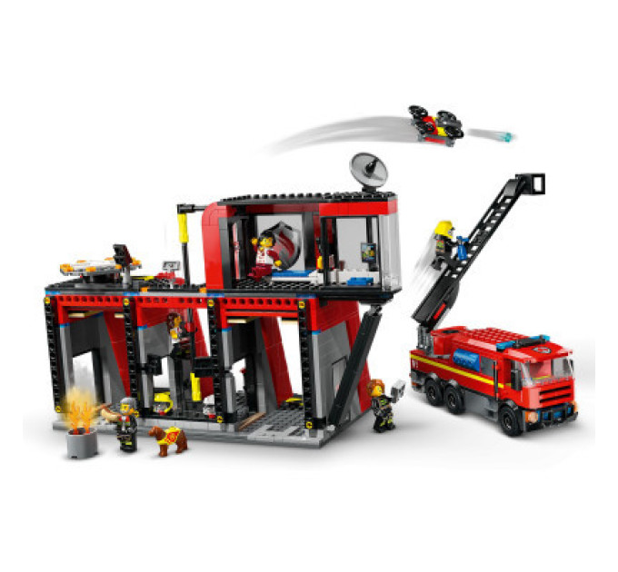 LEGO Конструктор LEGO City Пожежне депо з пожежною машиною 843 деталей (60414)