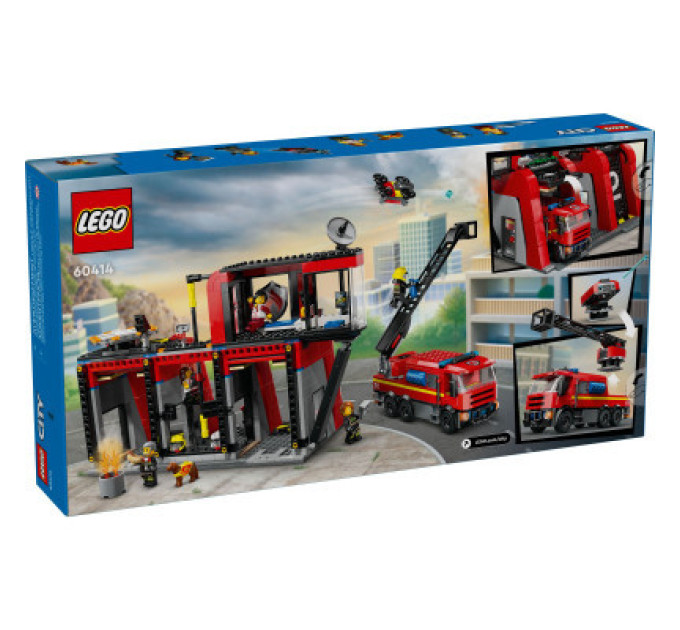 LEGO Конструктор LEGO City Пожежне депо з пожежною машиною 843 деталей (60414)
