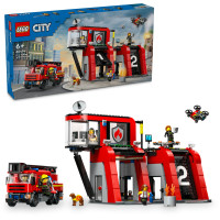 Конструктор LEGO City Пожежне депо з пожежною машиною 843 деталей (60414)