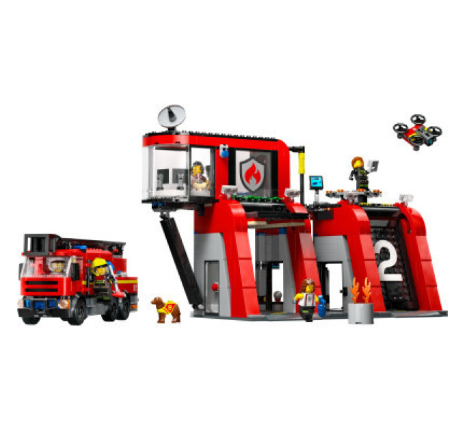LEGO Конструктор LEGO City Пожежне депо з пожежною машиною 843 деталей (60414)