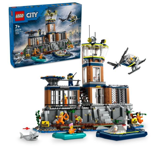 LEGO Конструктор LEGO City Поліцейський острів-в'язниця 980 деталей (60419)