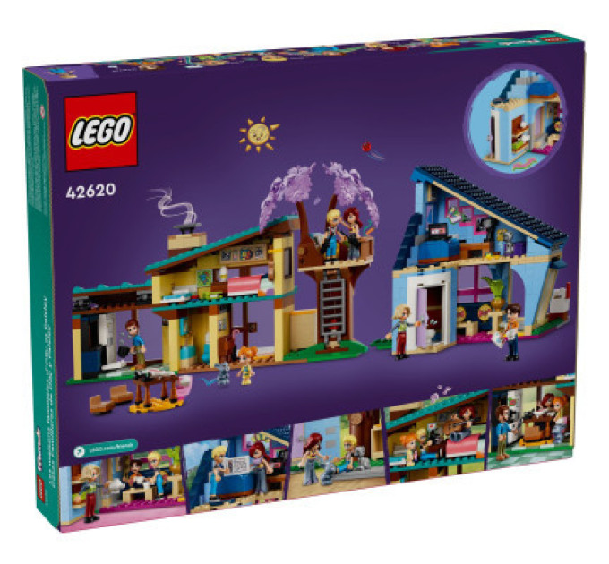LEGO Конструктор LEGO Friends Родинні будинки Оллі й Пейслі 1126 деталей (42620)