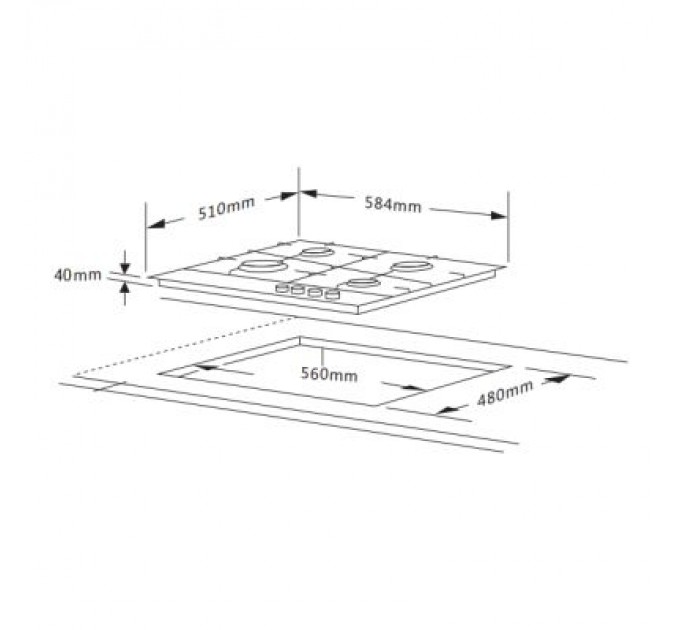 Interline Варочна поверхня Interline HGG 764 FGT BA