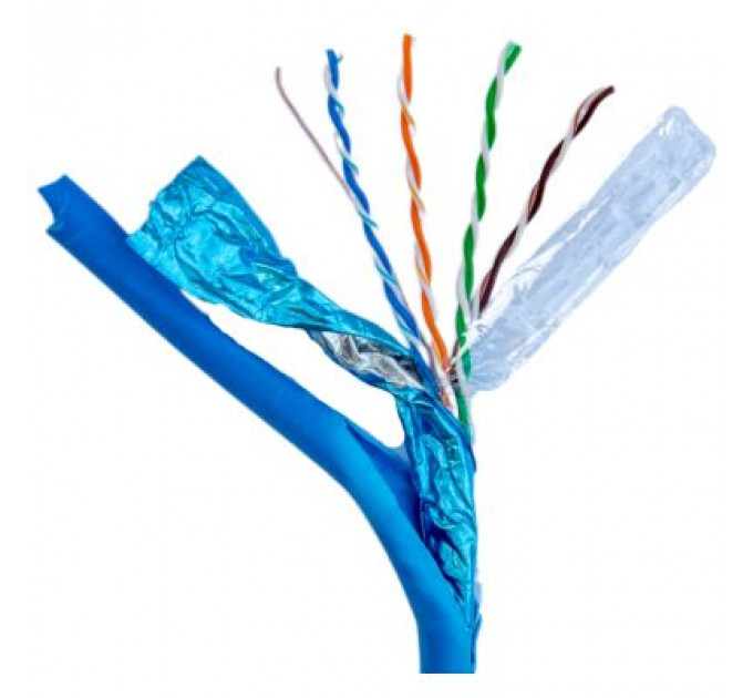 Кабель мережевий FTP 305м, cat.5e, CU, 4*2*0,51, PVC, indoor, blue GEAR (GEC-FTPCU051305)
