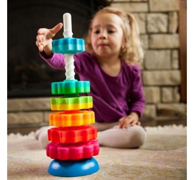 Fat Brain Toys Розвиваюча іграшка Fat Brain Toys Пірамідка гвинтова тактильна SpinAgain (F110ML)