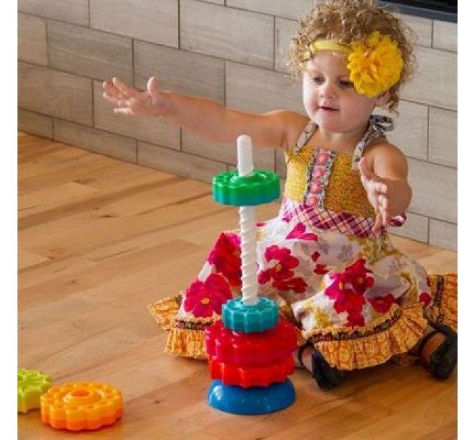 Fat Brain Toys Розвиваюча іграшка Fat Brain Toys Пірамідка гвинтова тактильна SpinAgain (F110ML)