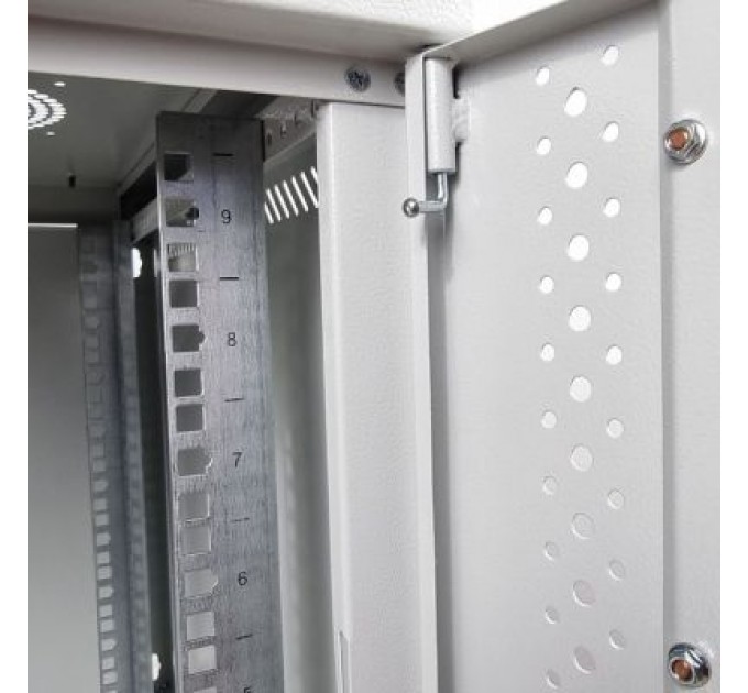 Шафа настінна Eserver 9U 19" 600х600х503 (Ш*Г*В), скло, сіра (ES-Е960G)
