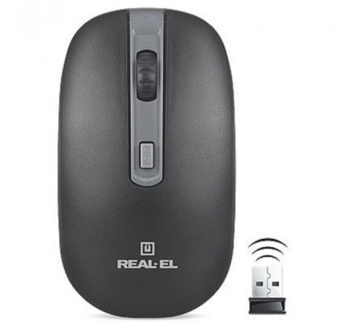 Мишка REAL-EL RM-303 black-grey