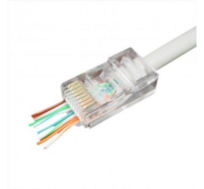 Конектор Cablexpert RJ45 cat.5e UTP 8P8C (сквозное отв., позолоч. конт.) 50 шт (LC-PTU-01/50)