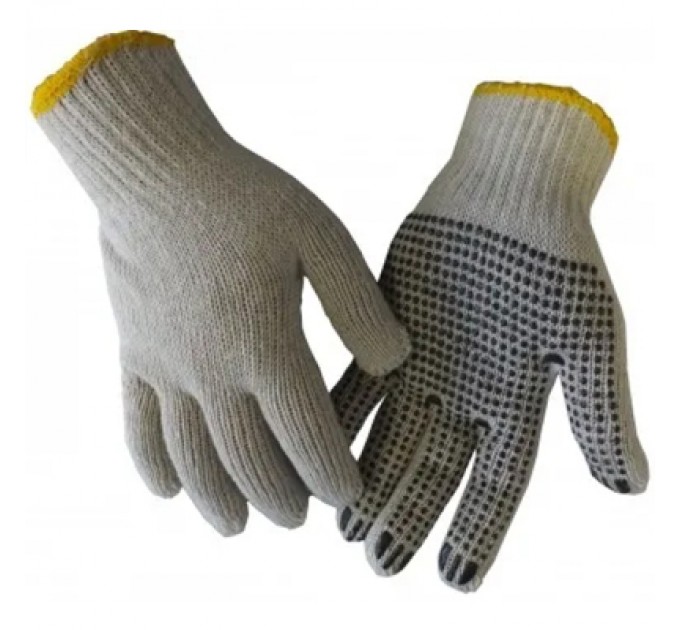 Werk Захисні рукавиці Werk ХБ натур., чорна крапка (WE2102)