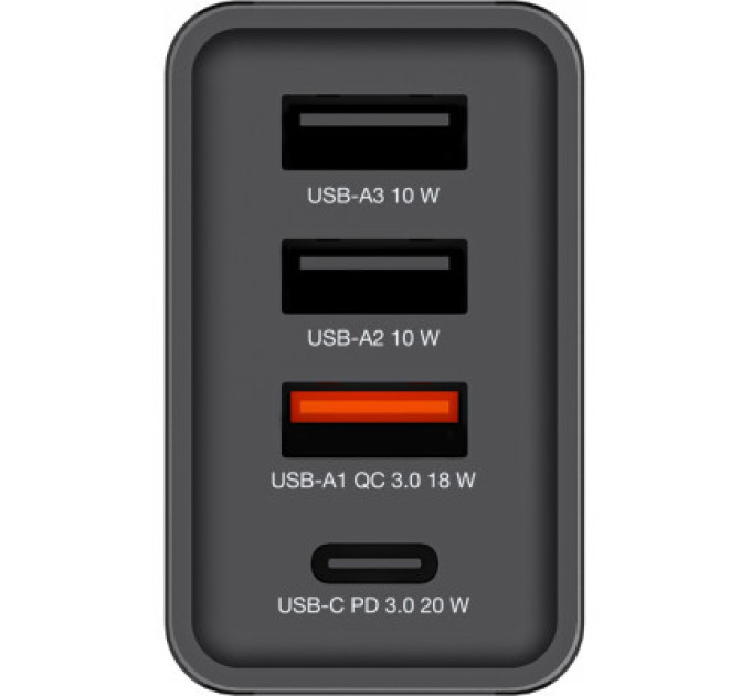 Verbatim Зарядний пристрій Verbatim USB 30W PD3.0 4-ports black (49700)