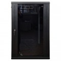 Eserver Шафа настінна Eserver 18U 19" 600х600х907 (Ш*Г*В), скло, чорна (ES-Е1860B)