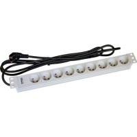 Силовий блок 19" 1U, 9хShuko, вилка Shuko Zpas (WZ-LZI30-09-SU-000)