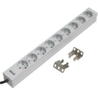 Силовий блок 19" 1U, 9хShuko, вилка С14 Zpas (W-LZ30-09-SU-000-K)