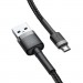 Baseus Дата кабель USB 2.0 AM to Micro 5P 1.0m 2.4A grey-black Baseus (CAMKLF-BG1)