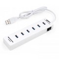 Vinga Концентратор Vinga 6xUSB2.0 + card-reader with switch (VCP2H6USBCRSWWH)