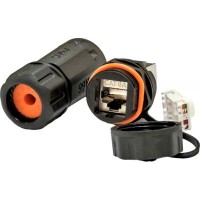 Конектор RJ45 водонепроникний IP68, cat.6A SFP, промисловий, комплект LW (LW-WPKJ-002B)