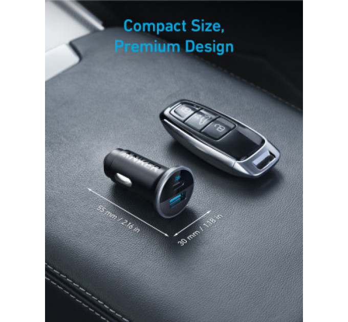 Anker Зарядний пристрій Anker PowerDrive 323 30W PD + 22.5W USB-A Black (A2735G11)