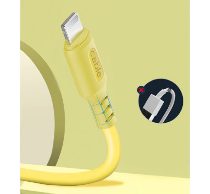 ColorWay Дата кабель USB 2.0 AM to Lightning 1.0m soft silicone yellow ColorWay (CW-CBUL043-Y)