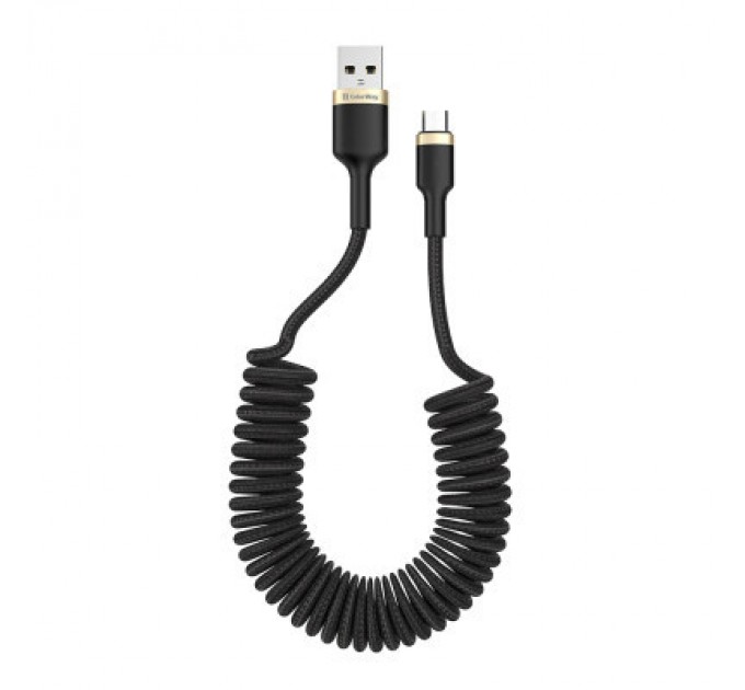 ColorWay Дата кабель USB 2.0 AM to Micro 5P 1.0m spiral black ColorWay (CW-CBUM051-BK)