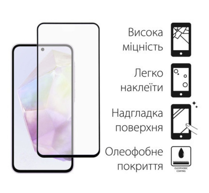 Dengos Скло захисне Dengos Full Glue Samsung Galaxy A35 5G (black) (TGFG-344)