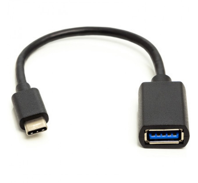 PowerPlant Дата кабель OTG USB 2.0 AF to Type-C 0.1m PowerPlant (CA911837)