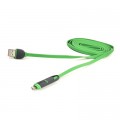 PowerPlant Дата кабель USB 2.0 AM to Lightning + Micro 5P 2.0m 2A flat green PowerPlant (CA910502)