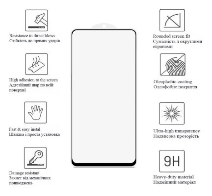 Drobak Скло захисне Drobak Xiaomi Redmi Note 13 Pro Black Frame A+ (171701)
