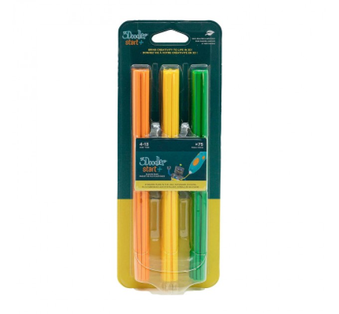 3Doodler Стрижень для 3D-ручки 3Doodler набір Мікс (75 шт: помаранчевий, жовтий, зелений) (3DS-ECO-MIX2-75)