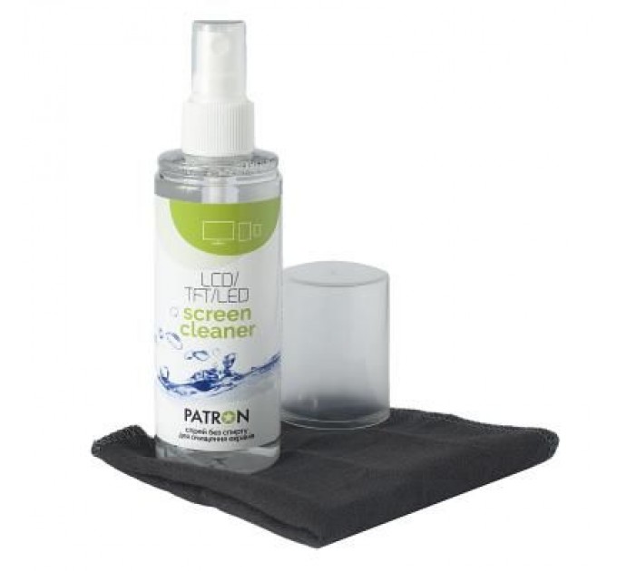 Спрей для очищення Patron Screen spray for TFT/LCD/LED 120ml +microfiber 20х20 (F3-022)