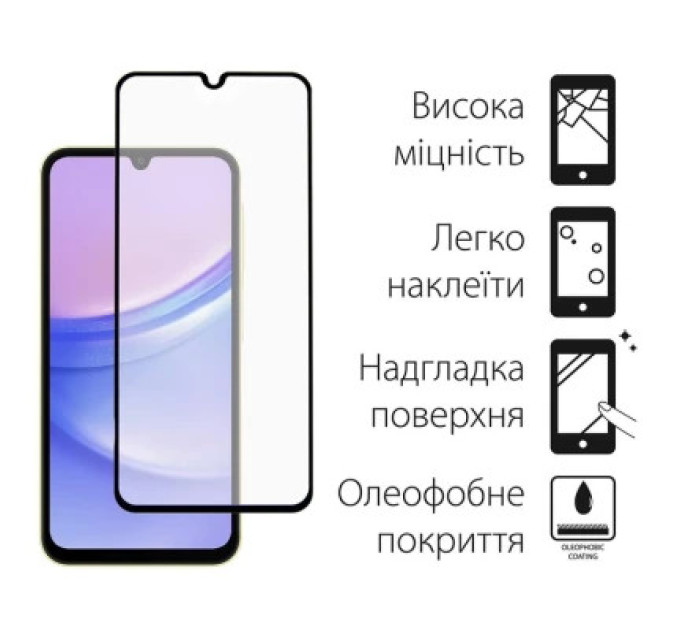 Dengos Чохол до мобільного телефона Dengos Kit for Samsung Galaxy A15 case + glass (Black) (DG-KM-69)