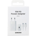 Samsung Зарядний пристрій Samsung USB-С 15W White + Cable USB-C 1m (EP-T1510XWEGEU)