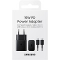 Samsung Зарядний пристрій Samsung USB-С 15W Black + Cable USB-C 1m (EP-T1510XBEGEU)
