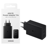 Зарядний пристрій Samsung 2xUSB-С 65W PD PPS/USB-A Black (EP-T6530NBEGEU)