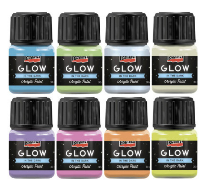 Pentart Акрилові фарби Pentart для декору Glow in the dark, Блакитна, 30 мл (5997412761443)