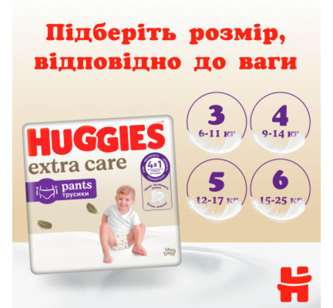 Huggies Підгузки Huggies Extra Care Розмір 6 (15-25кг) Pants Box 60 шт (5029053582429)