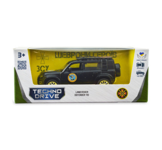 TechnoDrive Машина TechnoDrive Автомодель серії Шеврони Героїв - Land Rover Defender 110 - ГУР МО (250364M)