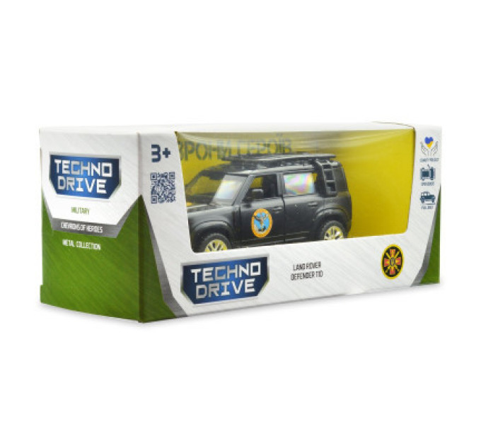 TechnoDrive Машина TechnoDrive Автомодель серії Шеврони Героїв - Land Rover Defender 110 - ГУР МО (250364M)