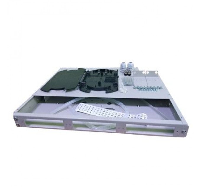 Патч-панель оптична 1U-24 з касетою Crosver (FOB 19/1-332/32-1-24 (black))