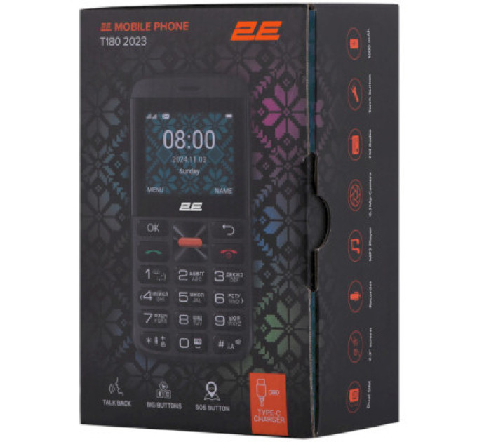 2E Мобільний телефон 2E T180 MAX Black (688130251051)