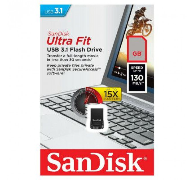 USB флеш накопичувач SanDisk 256GB Ultra Fit USB 3.1 (SDCZ430-256G-G46)
