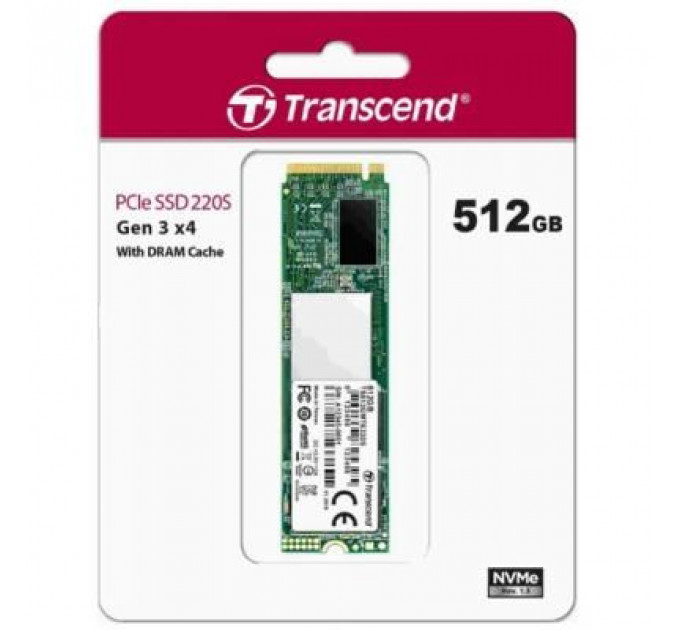 Накопичувач SSD M.2 2280 512GB Transcend (TS512GMTE220S)