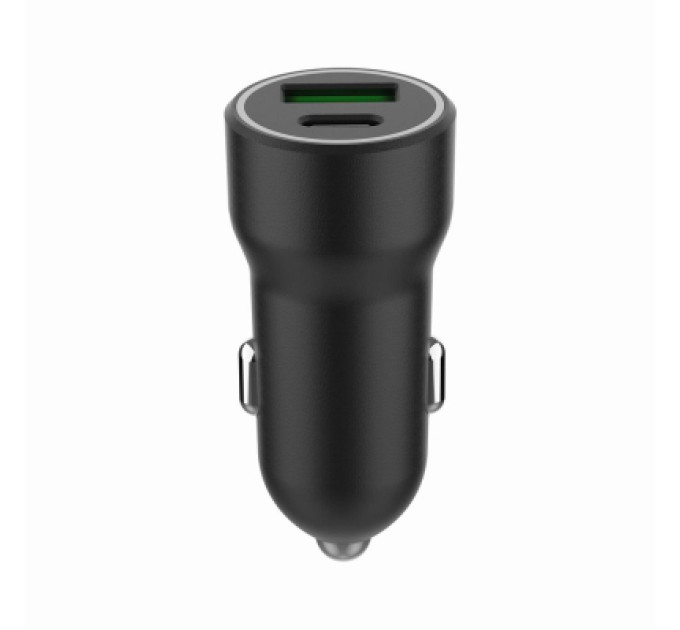 Gembird Зарядний пристрій Gembird 1xUSB-A (18W QC3.0) + 1xUSB-C (20W PD) black (TA-UC-A2PDQC20-CAR-01)