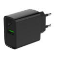 Gembird Зарядний пристрій Gembird 1xUSB-A + 1 Type-C (PD20Вт + QC3.0 18Вт) black (TA-UC-PDQC20-01-BK)