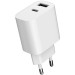 Gembird Зарядний пристрій Gembird 1xUSB-A+1xUSB-C 5V/2.4A (12W) white (TA-UC-2AC12-01)