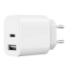 Gembird Зарядний пристрій Gembird 1xUSB-A+1xUSB-C 5V/2.4A (12W) white (TA-UC-2AC12-01)