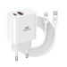 RivaCase Зарядний пристрій RivaCase 2хUSB-А + Type-C PD 20W+QC3.0 кабель Type-C-Lighting white (PS4102 WD5 (White))