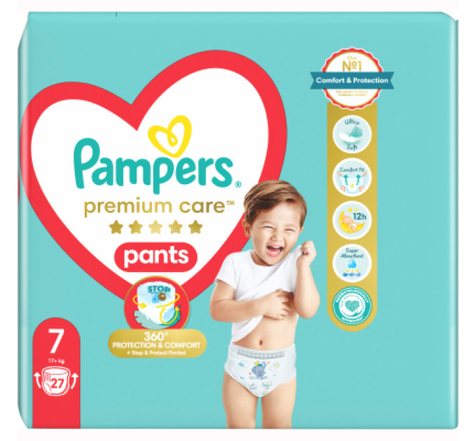 Pampers Підгузки Pampers Premium Care Pants Трусики Розмір 7 (17+ кг) 27 шт. (8006540807026)