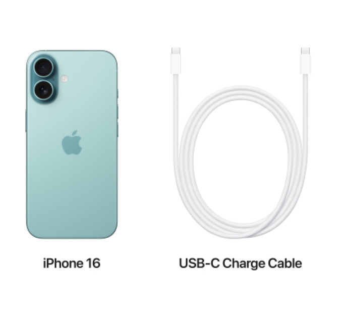 Apple Мобільний телефон Apple iPhone 16 128GB Teal (MYED3)